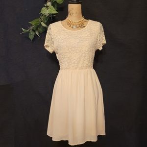 A-Line Lace Chiffon Dress